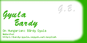 gyula bardy business card